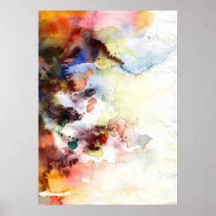 Abstrakte Aquarelltextur mit Farbe Poster