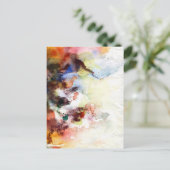 Abstrakte Aquarelltextur mit Farbe Postkarte (Stehend Vorderseite)