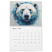 Abstrakte Aquarelltiere Kalender (Feb 2027)