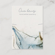 Abstrakte Aquarelltöne, Navy Blue Gold Necklace Ho