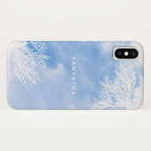 Abstrakte Aquarelltöne, trendige blaue Korallenrif Case-Mate iPhone Hülle (Rückseite (Horizontal))