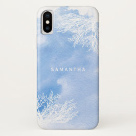 Abstrakte Aquarelltöne, trendige blaue Korallenrif Case-Mate iPhone Hülle