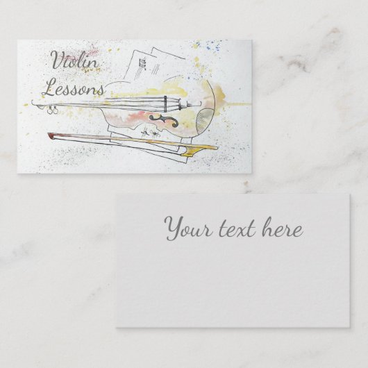 Abstrakte Aquarellvioline Visitenkarte (Vorne/Hinten)