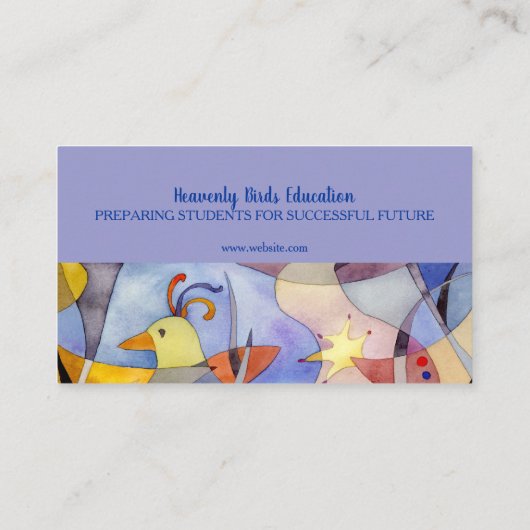 Abstrakte Aquarellvögel Visitenkarte (Rückseite)