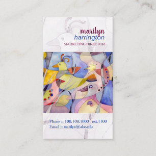 Abstrakte Aquarellvögel Visitenkarte
