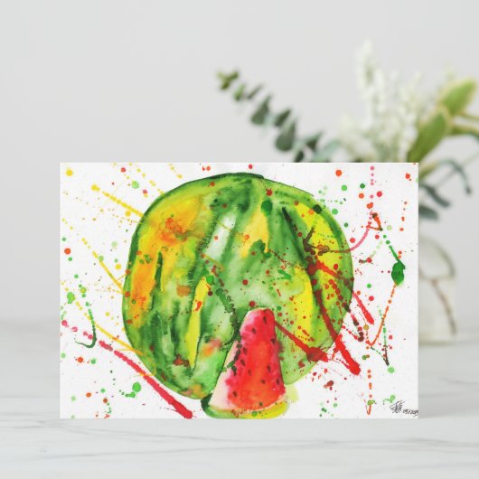 Abstrakte Aquarellwassermelone (Stehend Vorderseite)
