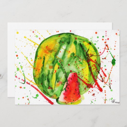 Abstrakte Aquarellwassermelone (Vorne/Hinten)