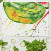 Abstrakte Aquarellwassermelone Geschirrtuch (Gefaltet)