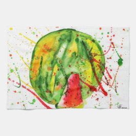 Abstrakte Aquarellwassermelone Geschirrtuch