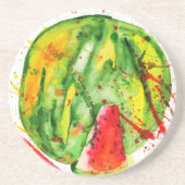 Abstrakte Aquarellwassermelone Getränkeuntersetzer (Vorne)