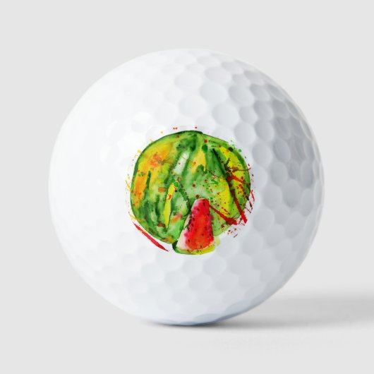 Abstrakte Aquarellwassermelone Golfball (Vorderseite)