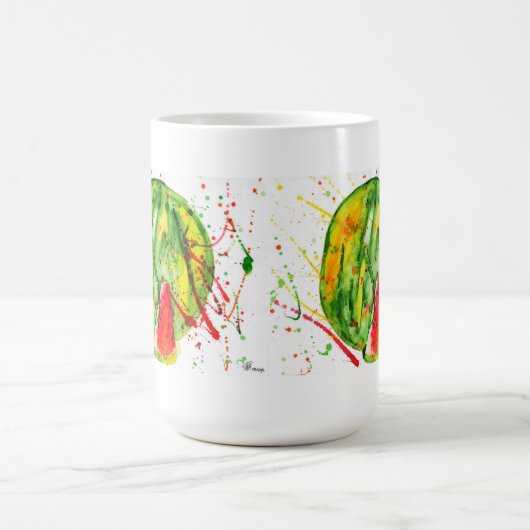 Abstrakte Aquarellwassermelone Kaffeetasse (Mittel)