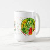 Abstrakte Aquarellwassermelone Kaffeetasse (VorderseiteRechts)