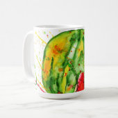 Abstrakte Aquarellwassermelone Kaffeetasse (Vorderseite Links)