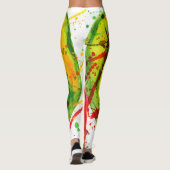 Abstrakte Aquarellwassermelone Leggings (Rückseite)