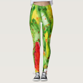 Abstrakte Aquarellwassermelone Leggings