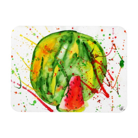Abstrakte Aquarellwassermelone Magnet (Horizontal)
