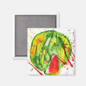 Abstrakte Aquarellwassermelone Magnet (Vorderseite/Rückseite)