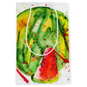 Abstrakte Aquarellwassermelone Mittlere Geschenktüte (Vorderseite)