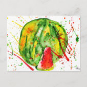 Abstrakte Aquarellwassermelone Postkarte (Vorderseite)
