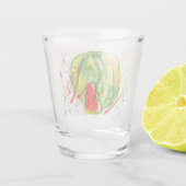 Abstrakte Aquarellwassermelone Schnapsglas (Rückseite)