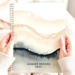Abstrakte Aquarellwellen 2025 Benutzername Planer