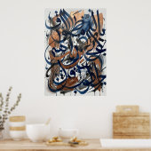 Abstrakte arabische Kalligrafiekunst Poster (Küche)