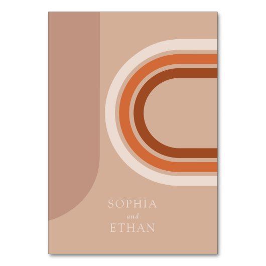 Abstrakte Arch Beige Tischnummern (Rückseite)