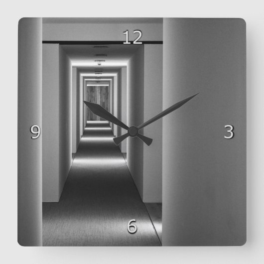 Abstrakte Architektur Quadratische Wanduhr (Vorderseite)