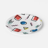 abstrakte Art Achtzigerjahre Memphis Pappteller (Schrägansicht)