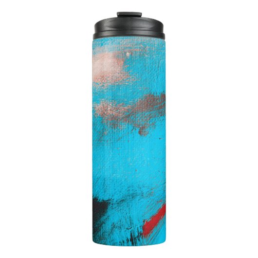 Abstrakte Art BackgroundArt,Anstrich, Farbe, Blau, Thermosbecher (Vorderseite)