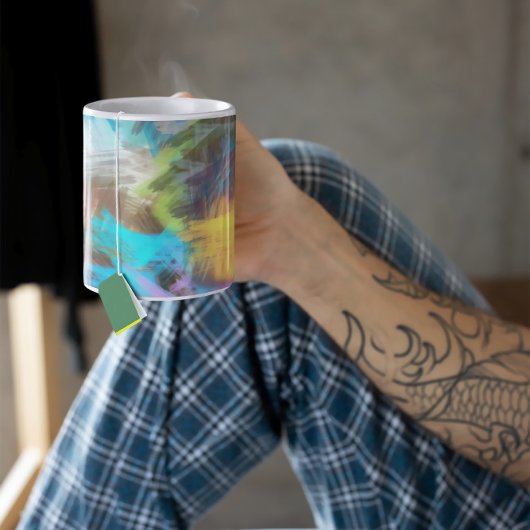 Abstrakte Art Brushstrikes Kaffee Tasse