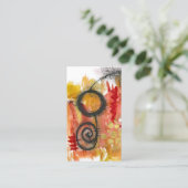Abstrakte Art Business Cards - Red Gold Schwarz-we Visitenkarte (Stehend Vorderseite)