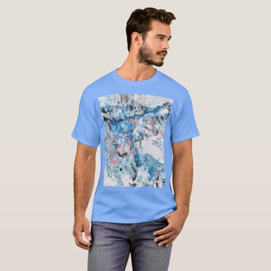 Abstrakte Art Carolina Blue Color Template T-Shirt (Vorne ganz)