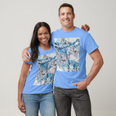 Abstrakte Art Carolina Blue Color Template T-Shirt (Unisex)