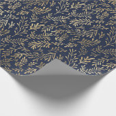 Abstrakte Art-Deco-Blätter in Blau und Gold Geschenkpapier (Ecke)