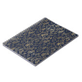 Abstrakte Art-Deco-Blätter in Blau und Gold Notizblock (Linke Seite)