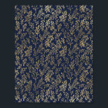 Abstrakte Art-Deco-Blätter in Blau und Gold Poster<br><div class="desc">Ein hübscher Deko in Blau und Gold verlasse Muster.</div>