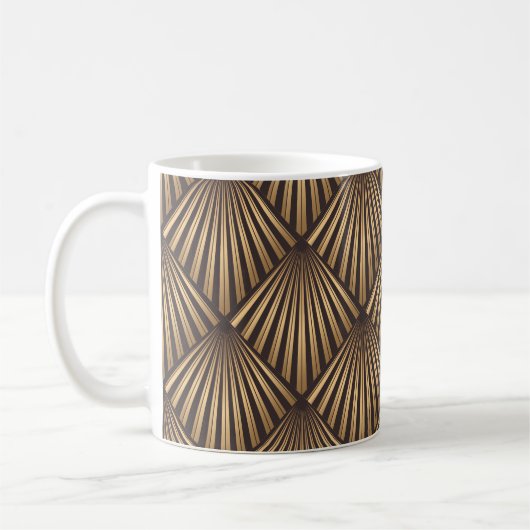 Abstrakte Art Déco: Gold Eleganz. Kaffeetasse (Links)