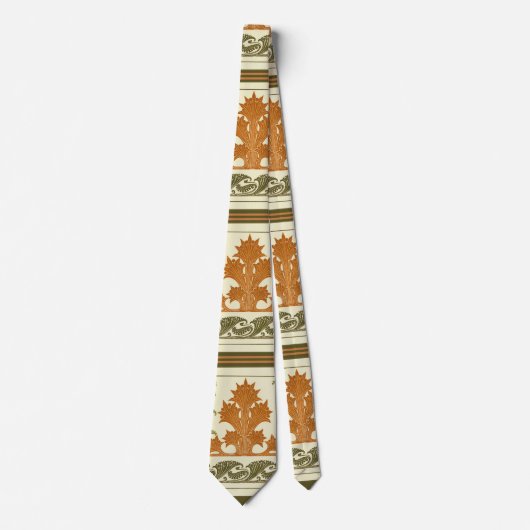 Abstrakte Art Deco Handsome Blätter Nature Design Krawatte (Vorderseite)