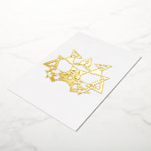 Abstrakte Art Deco Masquerade Gold Fossilienkarte Folieneinladung (Gedreht)