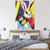 Abstrakte Art des langen Kaninchens Leinwanddruck (Insitu (Schlafzimmer))