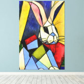 Abstrakte Art des langen Kaninchens Leinwanddruck (Insitu (Holzboden))