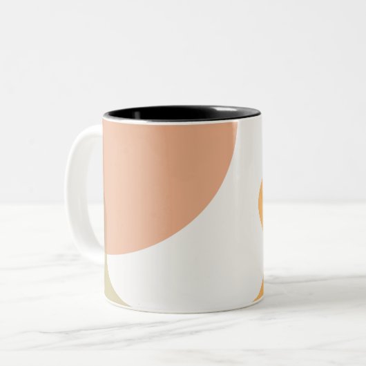 Abstrakte Art Design Orange Zweifarbige Tasse (Vorderseite Links)