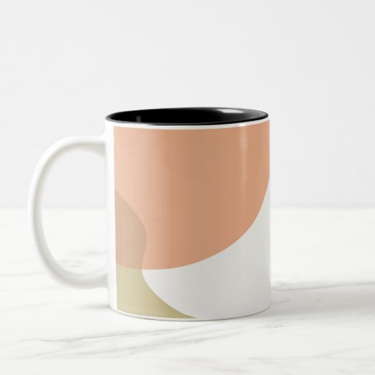 Abstrakte Art Design Orange Zweifarbige Tasse (Links)