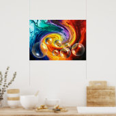 Abstrakte Art Digital Design Poster (Küche)