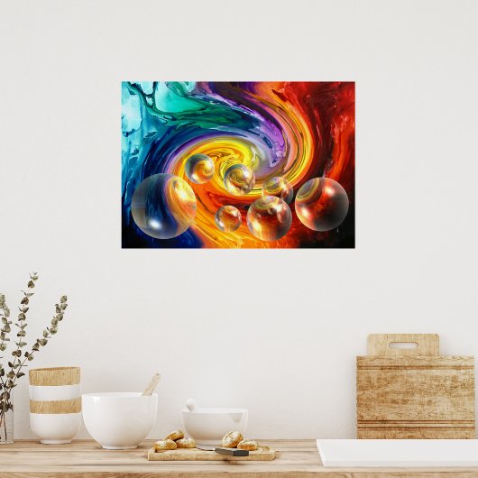 Abstrakte Art Digital Design Poster (Küche)