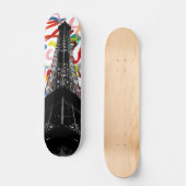 Abstrakte Art-Eiffel-Turm-Skateboard Skateboard (Vorderseite)