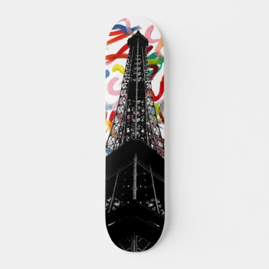 Abstrakte Art-Eiffel-Turm-Skateboard Skateboard (Vorne)