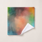 Abstrakte Art farbenfroh rot-gelb-blau-grün Badhandtuch Set (Waschlappen)